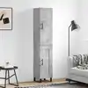 Image de Buffet Haut Gris Béton 34,5x34x180 Cm Bois D'ingénierie Vidaxl