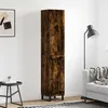 Image de Buffet Haut Chêne Fumé 34,5x34x180 Cm Bois D'ingénierie Vidaxl