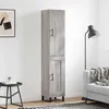 Image de Buffet Haut Sonoma Gris 34,5x34x180 Cm Bois D'ingénierie Vidaxl