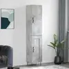 Image de Buffet Haut Gris Béton 34,5x34x180 Cm Bois D'ingénierie Vidaxl