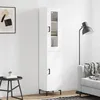 Image de Buffet Haut Blanc 34,5x34x180 Cm Bois D'ingénierie Vidaxl