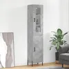 Image de Buffet Haut Gris Béton 34,5x34x180 Cm Bois D'ingénierie Vidaxl