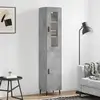 Image de Buffet Haut Gris Béton 34,5x34x180 Cm Bois D'ingénierie Vidaxl