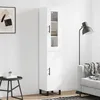Image de Buffet Haut Blanc 34,5x34x180 Cm Bois D'ingénierie Vidaxl
