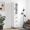 Image de Buffet Haut Blanc 34,5x34x180 Cm Bois D'ingénierie Vidaxl