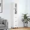 Image de Buffet Haut Blanc 34,5x34x180 Cm Bois D'ingénierie Vidaxl