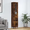 Image de Buffet Haut Chêne Fumé 34,5x34x180 Cm Bois D'ingénierie Vidaxl