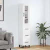 Image de Buffet Haut Blanc 34,5x34x180 Cm Bois D'ingénierie Vidaxl