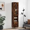 Image de Buffet Haut Chêne Fumé 34,5x34x180 Cm Bois D'ingénierie Vidaxl