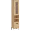 Image de Buffet Haut Chêne Sonoma 34,5x34x180 Cm Bois D'ingénierie Vidaxl