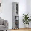 Image de Buffet Haut Gris Béton 34,5x34x180 Cm Bois D'ingénierie Vidaxl