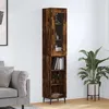 Image de Buffet Haut Chêne Fumé 34,5x34x180 Cm Bois D'ingénierie Vidaxl
