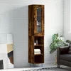 Image de Buffet Haut Chêne Fumé 34,5x34x180 Cm Bois D'ingénierie Vidaxl