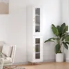 Image de Buffet Haut Blanc 34,5x34x180 Cm Bois D'ingénierie Vidaxl