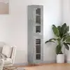 Image de Buffet Haut Gris Béton 34,5x34x180 Cm Bois D'ingénierie Vidaxl