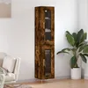 Image de Buffet Haut Chêne Fumé 34,5x34x180 Cm Bois D'ingénierie Vidaxl