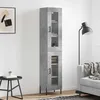 Image de Buffet Haut Gris Béton 34,5x34x180 Cm Bois D'ingénierie Vidaxl