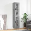 Image de Buffet Haut Gris Béton 34,5x34x180 Cm Bois D'ingénierie Vidaxl
