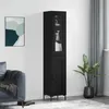 Image de Buffet Haut Noir 34,5x34x180 Cm Bois D'ingénierie Vidaxl