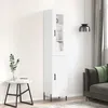Image de Buffet Haut Blanc 34,5x34x180 Cm Bois D'ingénierie Vidaxl
