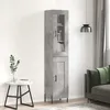 Image de Buffet Haut Gris Béton 34,5x34x180 Cm Bois D'ingénierie Vidaxl