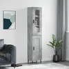Image de Buffet Haut Gris Béton 34,5x34x180 Cm Bois D'ingénierie Vidaxl