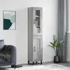Image de Buffet Haut Sonoma Gris 34,5x34x180 Cm Bois D'ingénierie Vidaxl