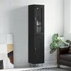 Image de Buffet Haut Noir 34,5x34x180 Cm Bois D'ingénierie Vidaxl