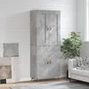 Image de Buffet Haut Gris Béton 69,5x34x180 Cm Bois D'ingénierie Vidaxl