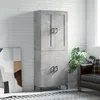 Image de Buffet Haut Gris Béton 69,5x34x180 Cm Bois D'ingénierie Vidaxl