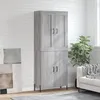 Image de Buffet Haut Sonoma Gris 69,5x34x180 Cm Bois D'ingénierie Vidaxl