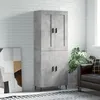 Image de Buffet Haut Gris Béton 69,5x34x180 Cm Bois D'ingénierie Vidaxl