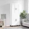 Image de Buffet Haut Blanc 69,5x34x180 Cm Bois D'ingénierie Vidaxl