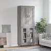 Image de Buffet Haut Sonoma Gris 69,5x34x180 Cm Bois D'ingénierie Vidaxl
