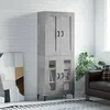 Image de Buffet Haut Gris Béton 69,5x34x180 Cm Bois D'ingénierie Vidaxl