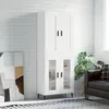 Image de Buffet Haut Blanc 69,5x34x180 Cm Bois D'ingénierie Vidaxl