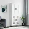 Image de Buffet Haut Blanc 69,5x34x180 Cm Bois D'ingénierie Vidaxl