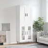 Image de Buffet Haut Blanc 69,5x34x180 Cm Bois D'ingénierie Vidaxl