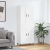 Image de Buffet Haut Blanc 69,5x34x180 Cm Bois D'ingénierie Vidaxl