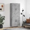 Image de Buffet Haut Gris Béton 69,5x34x180 Cm Bois D'ingénierie Vidaxl