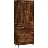 Image de Buffet Haut Chêne Fumé 69,5x34x180 Cm Bois D'ingénierie Vidaxl