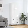 Image de Buffet Haut Blanc 69,5x34x180 Cm Bois D'ingénierie Vidaxl