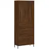 Image de Buffet Haut Chêne Marron 69,5x34x180 Cm Bois D'ingénierie Vidaxl