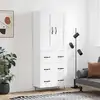 Image de Buffet Haut Blanc 69,5x34x180 Cm Bois D'ingénierie Vidaxl