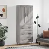 Image de Buffet Haut Sonoma Gris 69,5x34x180 Cm Bois D'ingénierie Vidaxl