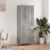 Image de Buffet Haut Sonoma Gris 69,5x34x180 Cm Bois D'ingénierie Vidaxl