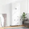 Image de Buffet Haut Blanc 69,5x34x180 Cm Bois D'ingénierie Vidaxl