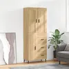 Image de Buffet Haut Chêne Sonoma 69,5x34x180 Cm Bois D'ingénierie Vidaxl