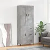 Image de Buffet Haut Gris Béton 69,5x34x180 Cm Bois D'ingénierie Vidaxl