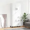 Image de Buffet Haut Blanc 69,5x34x180 Cm Bois D'ingénierie Vidaxl